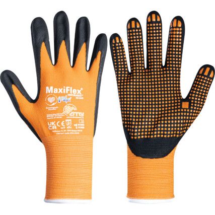 42-848 MaxiFlex® Endurance, Mechanical Hazard Gloves, Black/Orange, Nylon/Spandex Liner, Nitrile Coating, EN388: 2016, 4, 1, 3, 1, A, Size 6