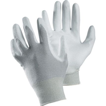 811 Tegera® Mechanical Hazard Gloves, Grey/White, Nylon Liner, Polyurethane Coating, EN388: 2016, 3, 1, 3, 1, X, Size 8