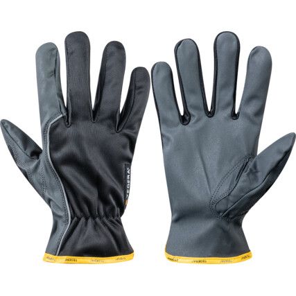 9100 Tegera® Pro Mechanical Hazard Gloves, Black/Grey, Nylon Liner, Microthan® Coating, EN388: 2016, 1, 1, 2, 1, X, Size 7