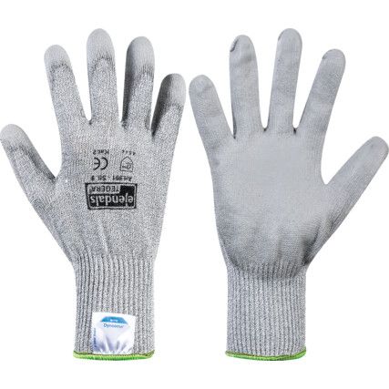 Tegera®, Cut Resistant Gloves, Grey, EN388: 2016, 4, X, 4, 3, C, PU Palm, Dyneema®/Fibreglass/Nylon, Size 7