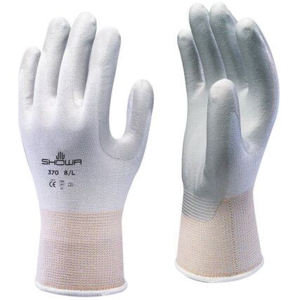 SHOWA 370 ASSEMBLY GRIP GLOVES WHITE SIZE XS