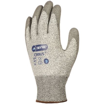 Cut Resistant Gloves, PU Coated, Grey, Size 8