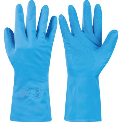 Nitri-Tech III® Lite, Chemical Resistant Gloves, Blue, Rubber, Size M