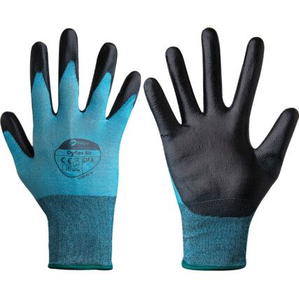 Dyflex® Air, Cut Resistant Gloves, Black/Blue, EN88:2016.2.X.4.2.B, PU Palm, Dyneema®, Size 6