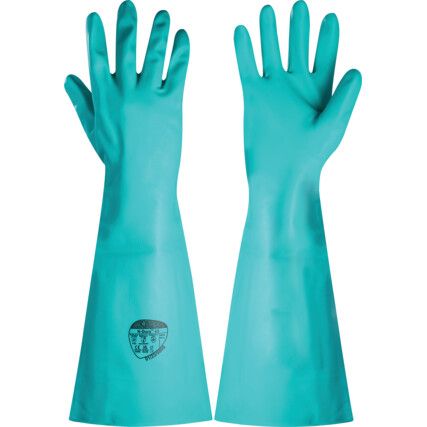 ND45 N-Dura 45, Chemical Resistant Gloves, Green, Nitrile, Unlined, Size 9