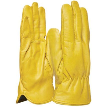 DR200 Daytona™, General Handling Gloves, Yellow, Leather Coating, Fleece Liner, Size 8