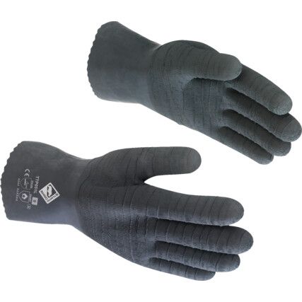 Flex Grip, Cut & Heat Resistant Gloves, Black, Latex Fully Coated, Rhino Yarn® Liner, EN388: 2003, 4, 5, 4, 4, Size 8