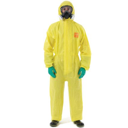 AlphaTec 2300 PLUS Stitched & Taped Coverall, Small, Yellow