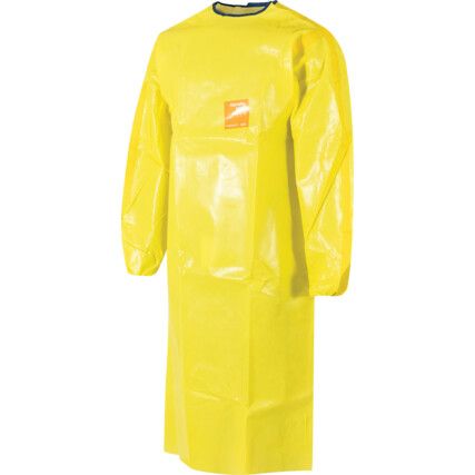 AlphaTec 3000, Apron with Sleeves, Reusable, Unisex, Yellow, Medium