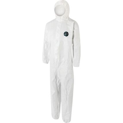 Proshield 60, Chemical Protective Coveralls, Disposable, Type 5/6, White, Polypropylene, Zipper Closure, Chest 39-43", L