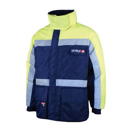 Hi-Glo 40, Jacket, Unisex, Yellow/Navy Blue, Nylon/Polyester, M