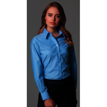 KK361 Ladies Size 12 Long Sleeve Light Blue Oxford Shirt