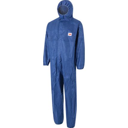 4515B, Chemical Protective Coveralls, Disposable, Type 5/6, Blue, SMS Nonwoven Fabric, Zipper Closure, Chest 36-39", M