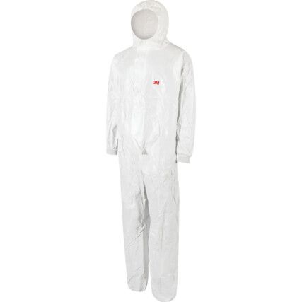 4545, Chemical Protective Coveralls, Disposable, Type 5/6, White, Polyester, Zipper Closure, Chest 43-45", XL