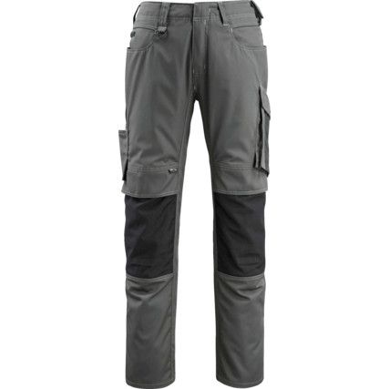 UNIQUE, Manheim, Work Trousers, Men, Grey/Black, Poly-Cotton, Waist 30.5", Regular