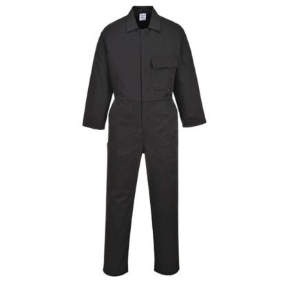 Boilersuit, Black, Cotton/Polyester, Chest 52-54", 2XL