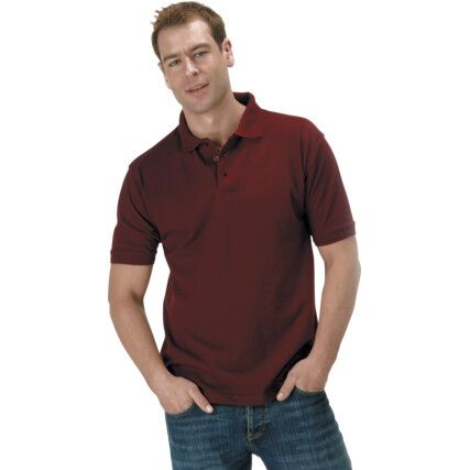 Delux, Polo Shirt, Unisex, Burgundy, Cotton/Polyester, Short Sleeve, XL