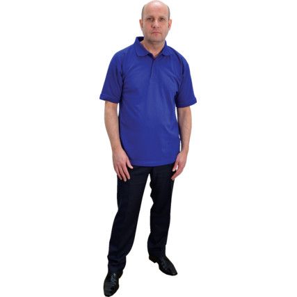 Polo Shirt, Unisex, Royal Blue, Cotton/Polyester, Short Sleeve, 2XL