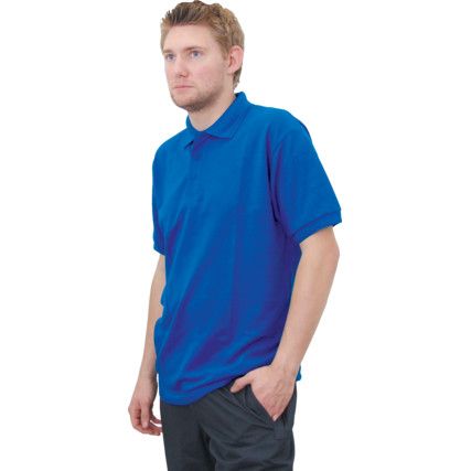 Polo Shirt, Unisex, Royal Blue, Cotton/Polyester, Short Sleeve, S