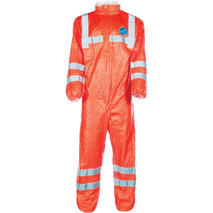 500 HV, Chemical Protective Coveralls, Disposable, Type 5/6, Orange, Tyvek® 500 HV, Zipper Closure, Chest 48-50", XL