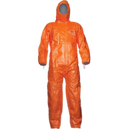 Labo, Chemical Protective Coveralls, Disposable, Type 5/6, Orange, Tyvek® 500, Zipper Closure, Chest 52-54", 2XL