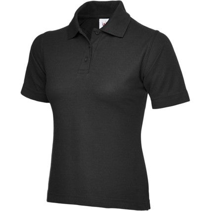 UC106 LADIES POLO SHIRT BLACK(S-10)(S)