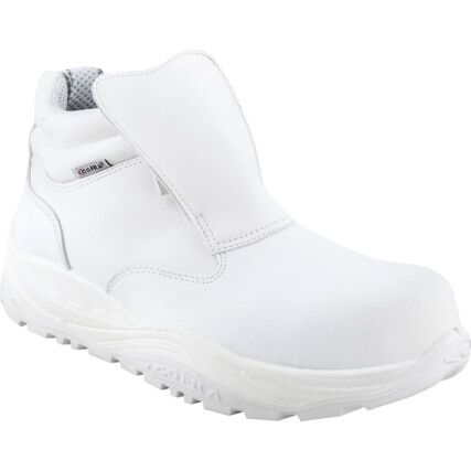 Okuden, Unisex Safety Boots Size 6, White, Leather, Water Resistant