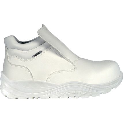 Okuden, Unisex Safety Boots Size 6, White, Leather, Water Resistant