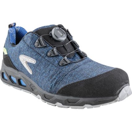 Unisex Safety Trainers, Size 9, Black/Blue, ESD, TEXPET Upper, Aluminium Toe Cap, S1, EN ISO 20345:2011