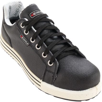 Throw Unisex Safety Trainers, Size 11, Black, Leather Upper, Aluminium Toe Cap, S3, EN ISO 20345:2011