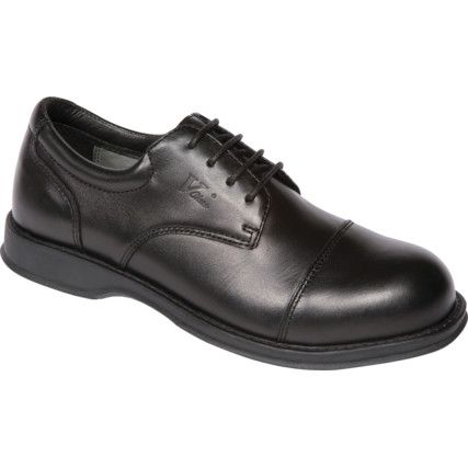 Envoy Men's Metal Oxford Safety Shoes, Size 9, Black, Leather Upper, Steel Toe Cap, S1, EN ISO 20345:2011