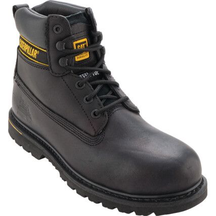 Holton, Mens Safety Boots Size 10, Black, Leather, Steel Toe Cap