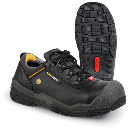 Jalas Terra Unisex Metal Safety Shoes, Size 10, Black, Wide Fit, Leather Upper, Aluminium Toe Cap, S3, EN ISO 20345:2011