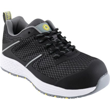 Unisex Safety Trainers, Size 5, Black, Fabric Upper, Composite Toe Cap, S3, EN ISO 20345:2011