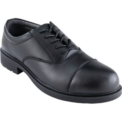 Unisex Composite Oxford Safety Shoes, Size 8, Black, Leather Upper, Composite Toe Cap, S3, EN ISO 20345:2011