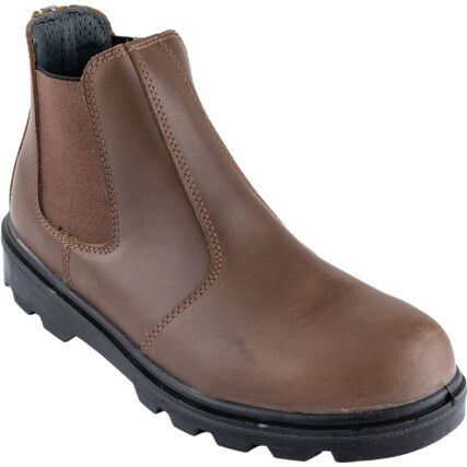 Safety Boots, Size, 7, Brown, Leather Upper, Steel Toe Cap