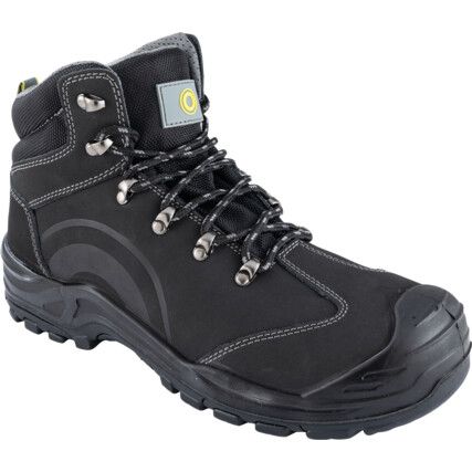 Safety Boots, Size, 4, Black, Leather Upper, Composite Toe Cap