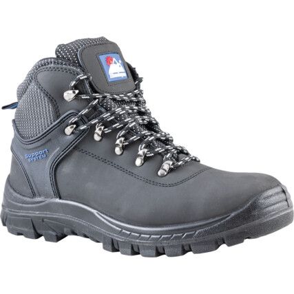 Unisex Safety Boots Size 7, Black, Leather