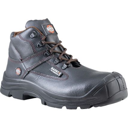 Scorpius, Unisex Safety Boots Size 6, Black, Leather, Steel Toe Cap