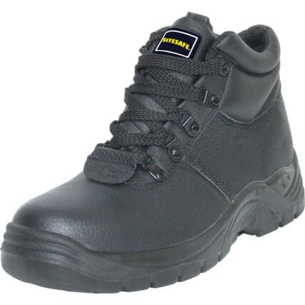 Mens Safety Boots Size 7, Black, Leather, Steel Toe Cap