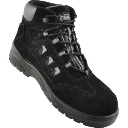 Unisex Safety Boots Size 13, Black, Leather, Steel Toe Cap