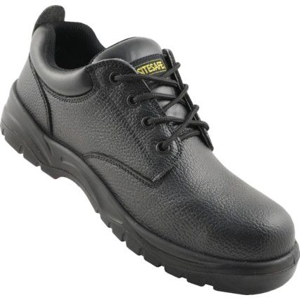 Safety Shoes, Unisex, Black, Leather Upper, Steel Toe Cap, S1P, SRC, Size 9