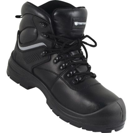 Unisex Safety Boots Size 6, Black, Leather, Waterproof, Steel Toe Cap