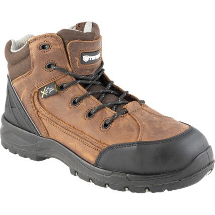 Unisex, Safety Boots, Size 9, Brown, Leather, Composite Toe Cap, EN ISO 20345:2011