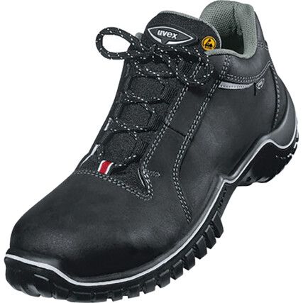 Motion Unisex Safety Trainers, Size 7, Black, ESD, Leather Upper, Steel Toe Cap, S3, EN ISO 20345:2011