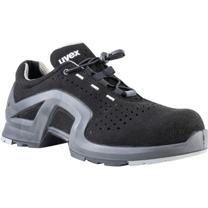 uvex 1 Unisex Safety Trainers, Size 9, Black/Grey, ESD, Synthetic Upper, Composite Toe Cap, S1, EN ISO 20345:2011