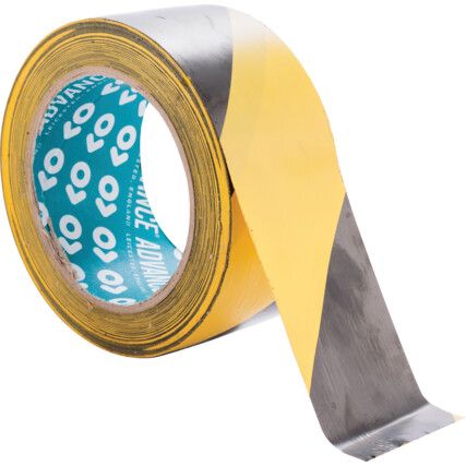 AT8H, Adhesive, Hazard Tape, PVC, Yellow/Black, 50mm x 33m