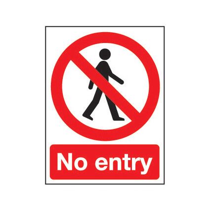 No Entry Vinyl Sign 148mm x 210mm