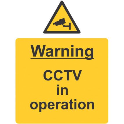 CCTV in Operation Rigid PVC Warning Sign 297 x 420mm