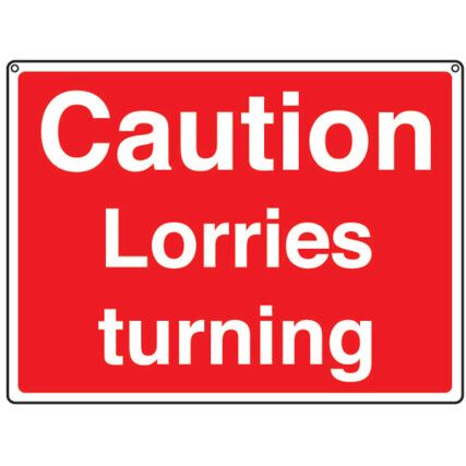 General Construction Lorries Turning Rigid PVC Sign 600mm x 450mm